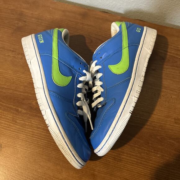 Nike Dunk Low Premium ID By You Mens Size 9.5 Blue Green Goin Go - Picture 2 of 7